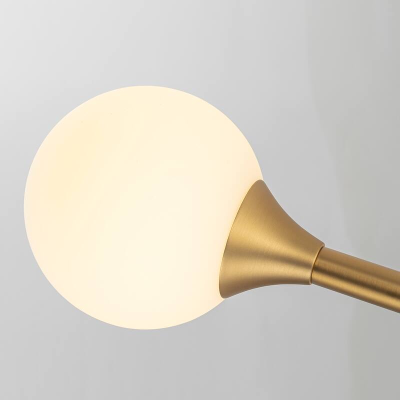 8-Light Modern Sputnik Linear Cluster Frosted Glass Globe Chandelier for Dining Room - W 51.18"