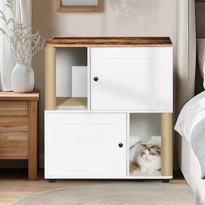 Cat Litter Box Enclouse,Cat Litter Box Enclosure for 2 Cats,Cat Litter Cabinet,Litter Box Enclosure with Shelve