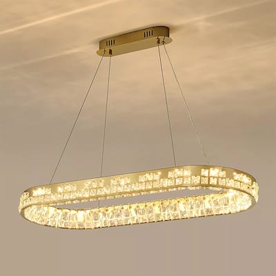 Modern Luxury Crystal Chandelier Ceiling Lamp Pendant Light - 35" x 51"