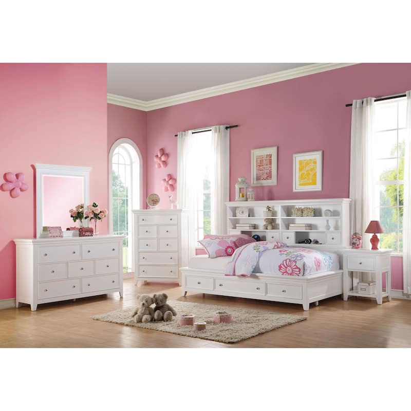 Cassidy White Daybed with Bookcase Headboard