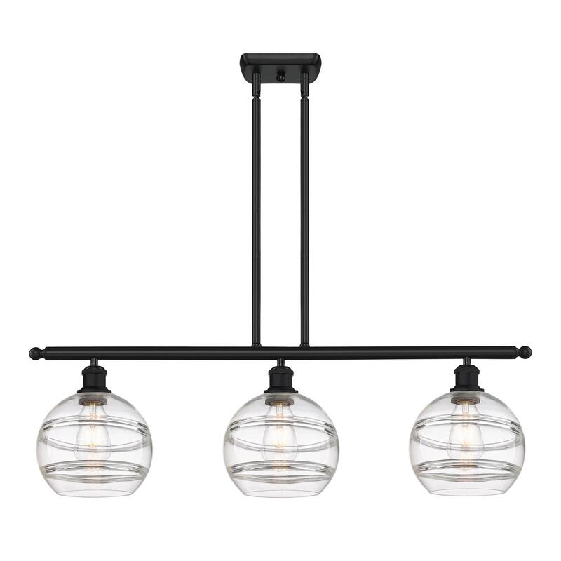 Innovations Lighting 516-3I-10-36 Rochester Linear Rochester 3 Light - Matte Black / Clear