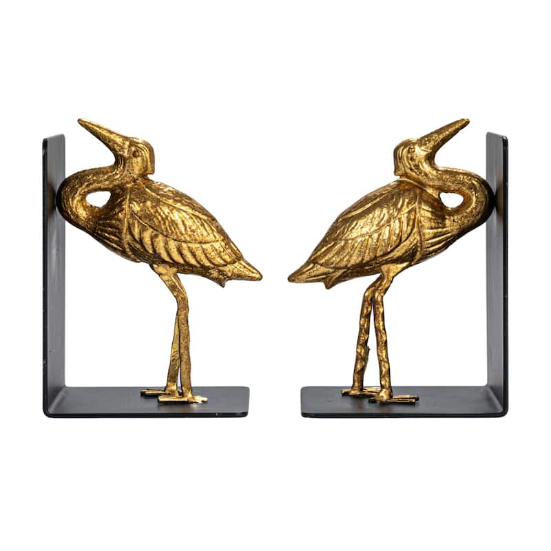 Decorative Cast Iron Bird Bookends, Set of 2 - 4.4"L x 3.5"W x 5.9"H