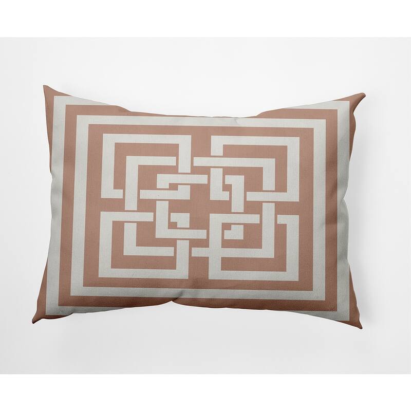 Greek New Key Nautical Decorative Indoor Pillow - Mauve - 14" x 20"
