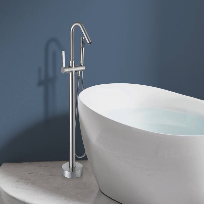 Topcraft Floor Mounted Bathtub Filler with Handheld Showerhead