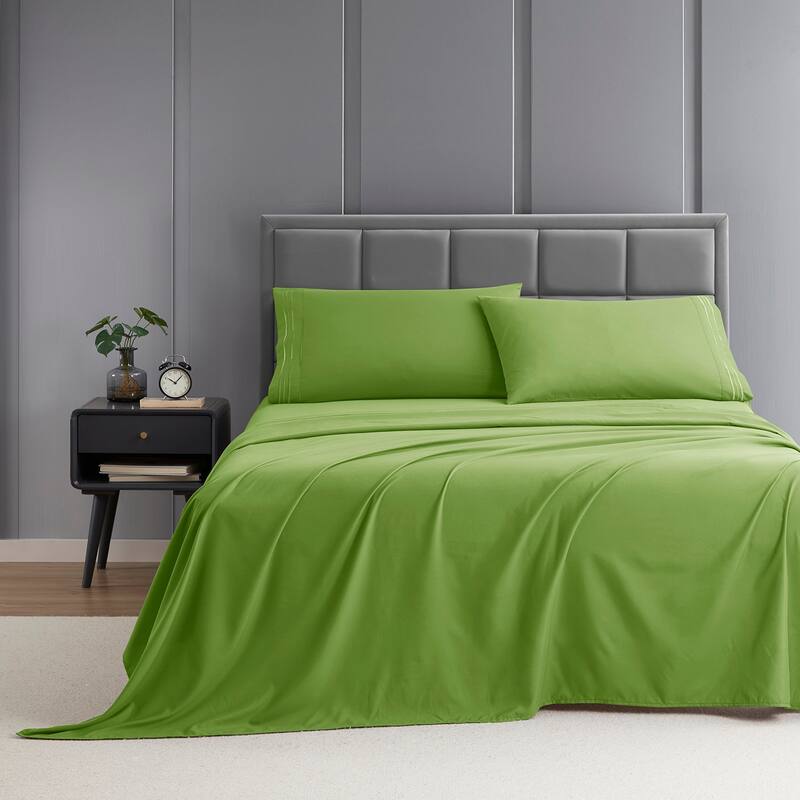 Clara Clark Premium 1800 Series Ultra-soft Deep Pocket Bed Sheet Set - Full - Garden Green