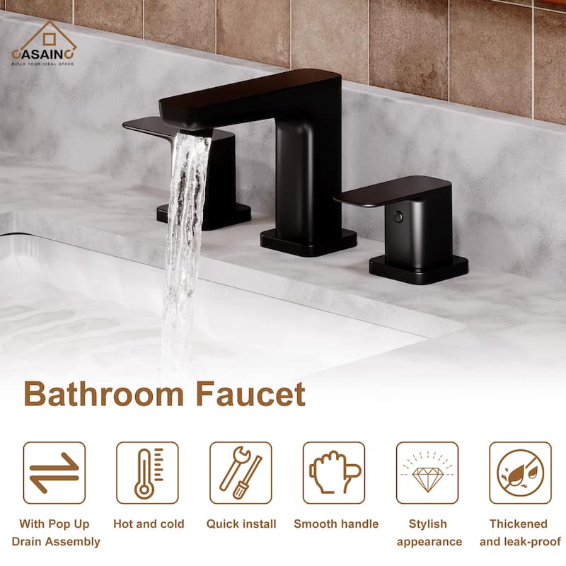 8 in. Widespread Double Handle Bathroom Sink Faucet