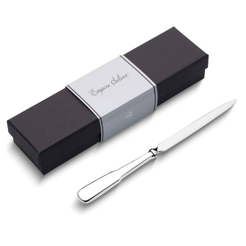 Curata Solid Sterling Silver 7.5 Inch Colonial Handle Letter Opener with Stainless Steel Blade