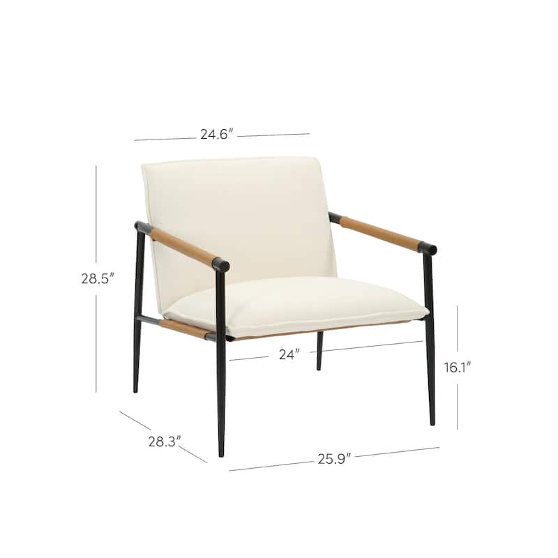 Omel Lounge Reading Chair, Modern Living Room Accent Chair with Metal Frame and Boucle Upholstery