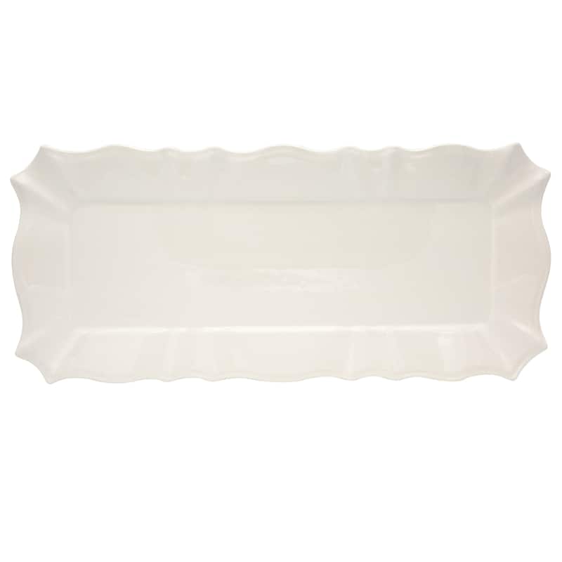 Euro Ceramica Chloe 16" Rectangular Platter/Tray - White