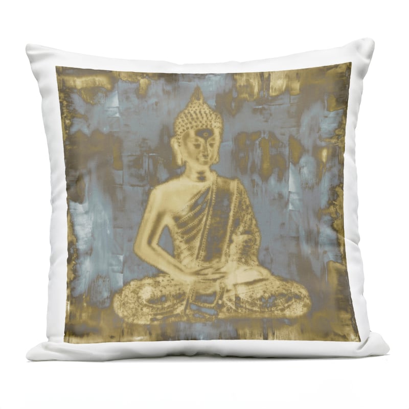 Stupell Muted Earthy Buddha Abstract Printed Outdoor Throw Pillow Design by Tom Bray - Accent - Polyester - Blue - Single
