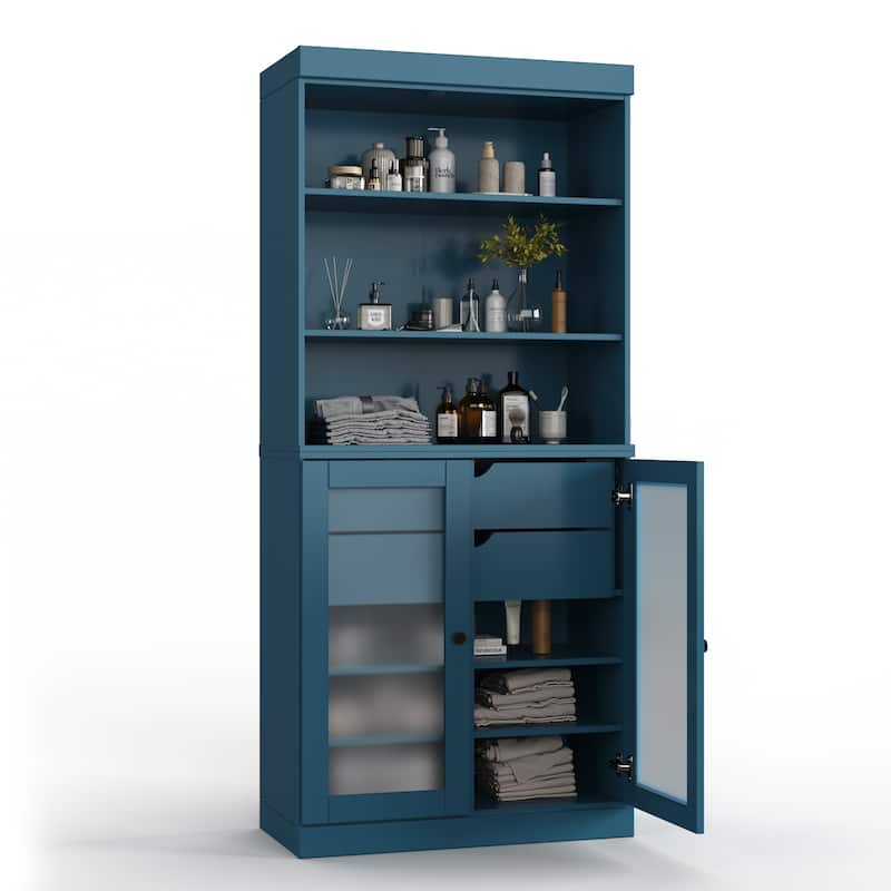 100% Solid Wood 32" Bathroom Cabinet with Optional Doors, 2-Drawers by Palace Imports