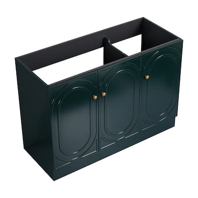 Modern 48 Inch Freestanding Bathroom Vanity Base without Sink, Storage Cabinet with Soft-Close Doors and Adjustable Shelves