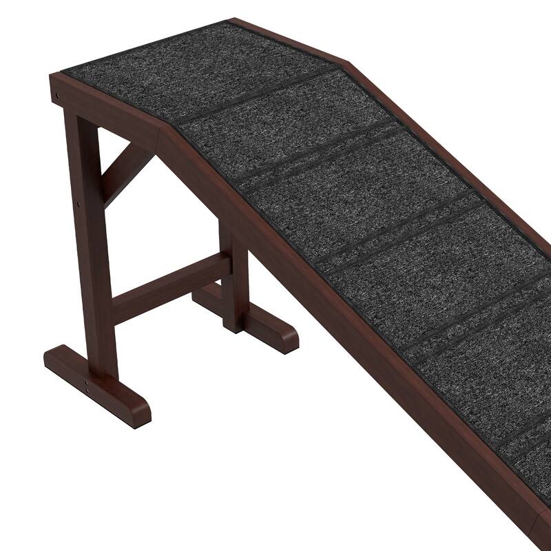 Dog Ramp for Bed, Pet Ramp for Dogs with Non-Slip Carpet and Top Platform, Furniture-Grade with High-Traction Carpet Surface