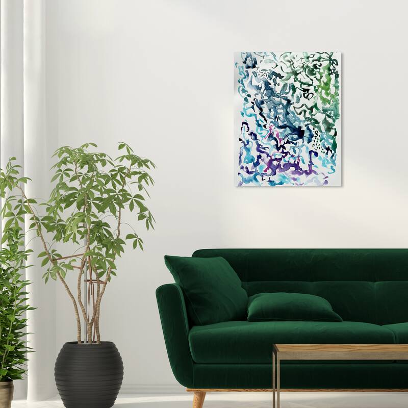 Wynwood Studio Canvas Abstract Ocean Color Flow Blue and Modern & Contemporary Wall Art Canvas Print - 24 x 20