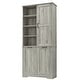 preview thumbnail 71 of 75, GDFStudio - Elijah Tall Bathroom Cabinet with Tilt-Out Laundry Hampers and Adjustable Shelves