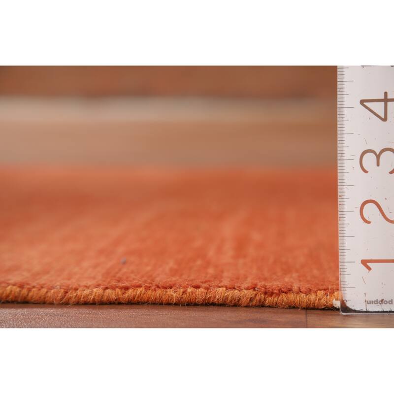 Orange Gabbeh Modern Foyer Rug Handmade Wool Carpet - 2'9"x 4'2"
