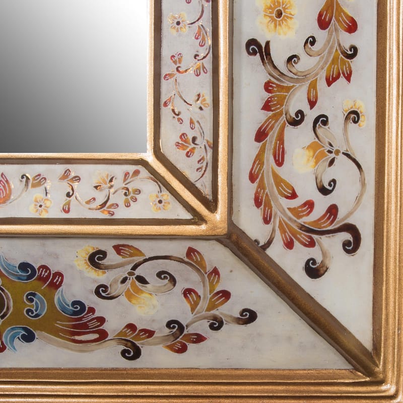 Novica Handmade Regal Majesty Reverse-Painted Glass Wall Mirror