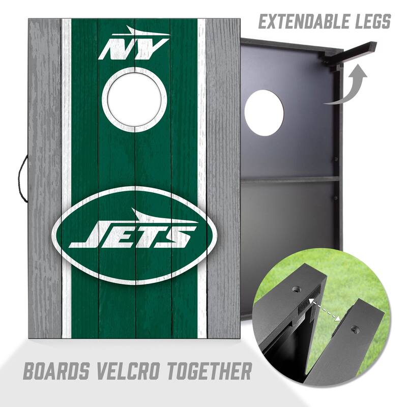 New York Jets NFL Compact 2x3 Tailgate Cornhole Board Set