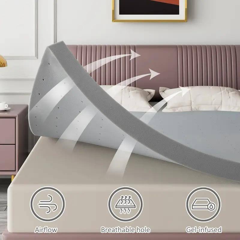 Extra Firm Twin Mattress Topper 3 Inch-High Density Firm Foam Bed Topper,Support&Pressure Relief