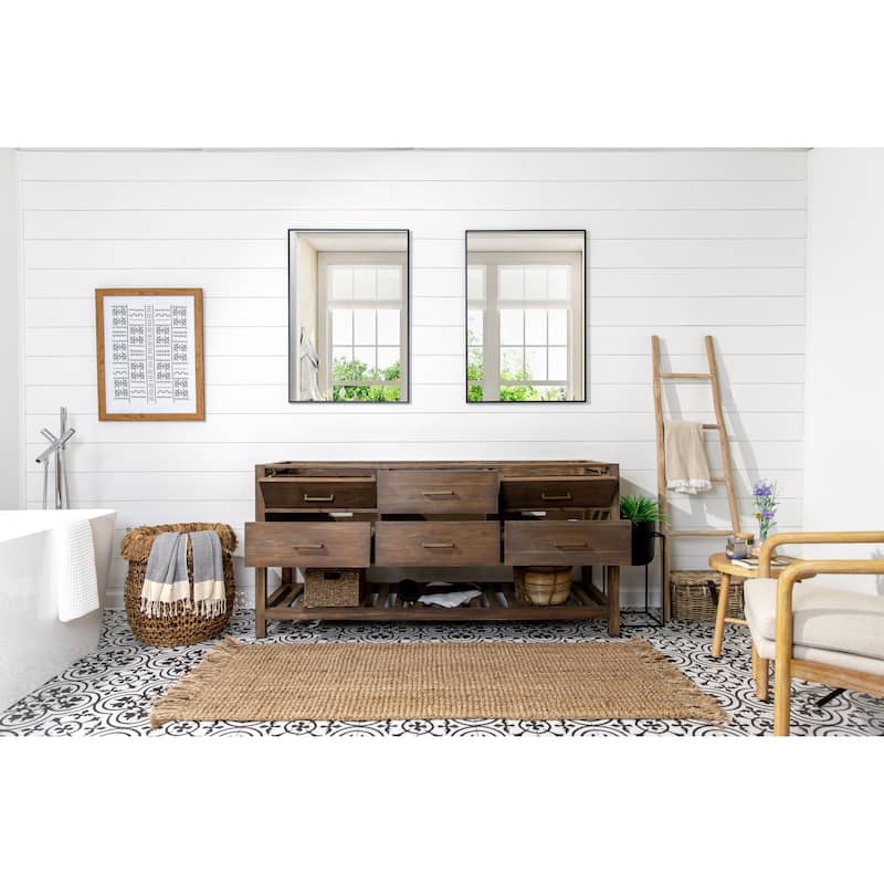 Willow Collections 72 in. W x 22 in. D Parker Solid Teak Double Sink Bathroom Vanity with Countertop