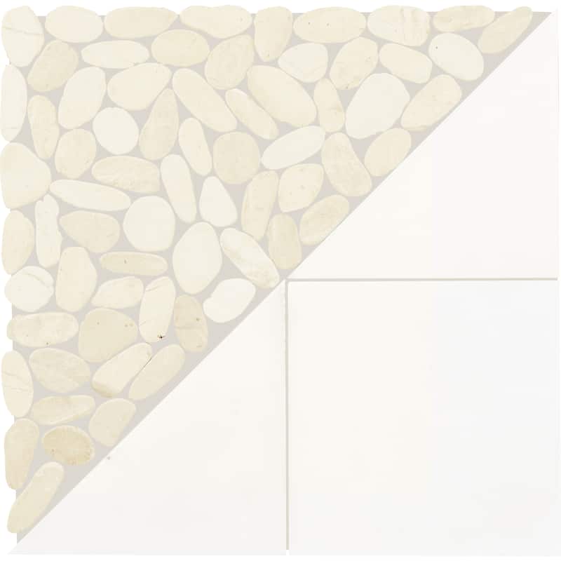 Daltile Pebble Oasis Natural Stone Art Deco Pebble Mosaic 11" x 11" (11 PC per Carton) (10.78 SQFT per Carton)