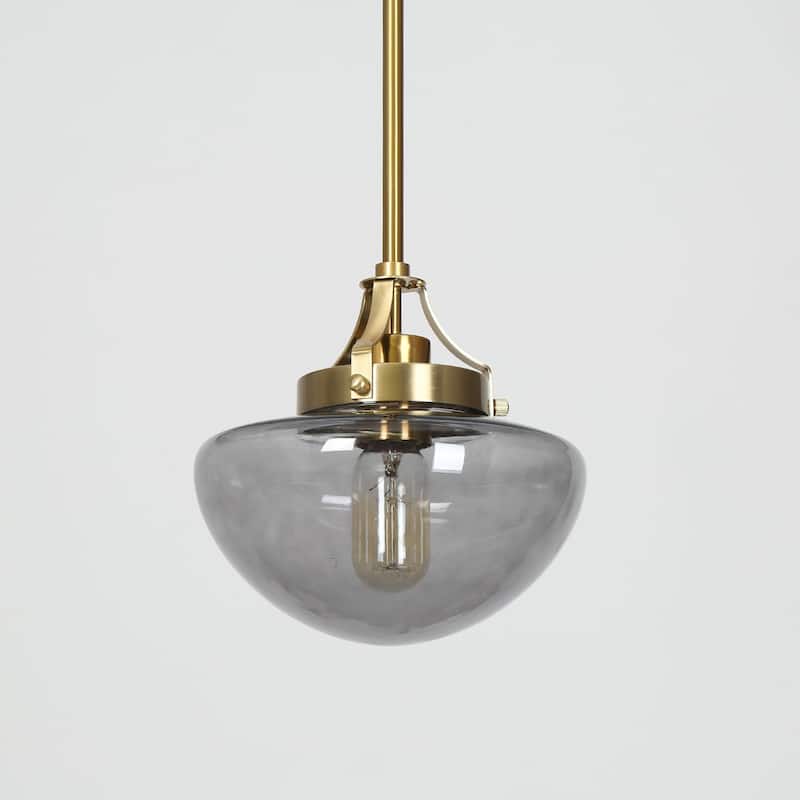 Modern 1-Light Gold Glass Pendant Light Kitchen Island Lights for Dining Room