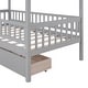 preview thumbnail 5 of 13, Gray Twin Size Wooden House Bed with Two Drawers and Fence