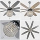preview thumbnail 10 of 8, Cusp Barn 65" Chrome Ceiling Fan with Light and Remote,Gorgeous Crystal Fixture,Modern Reversible Fan Light,6 Speeds Quiet Motor