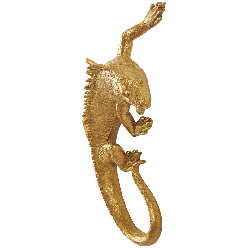 Polystone Animal Textured Climbing Home Wall Decor - Gold - Roche River Decor
