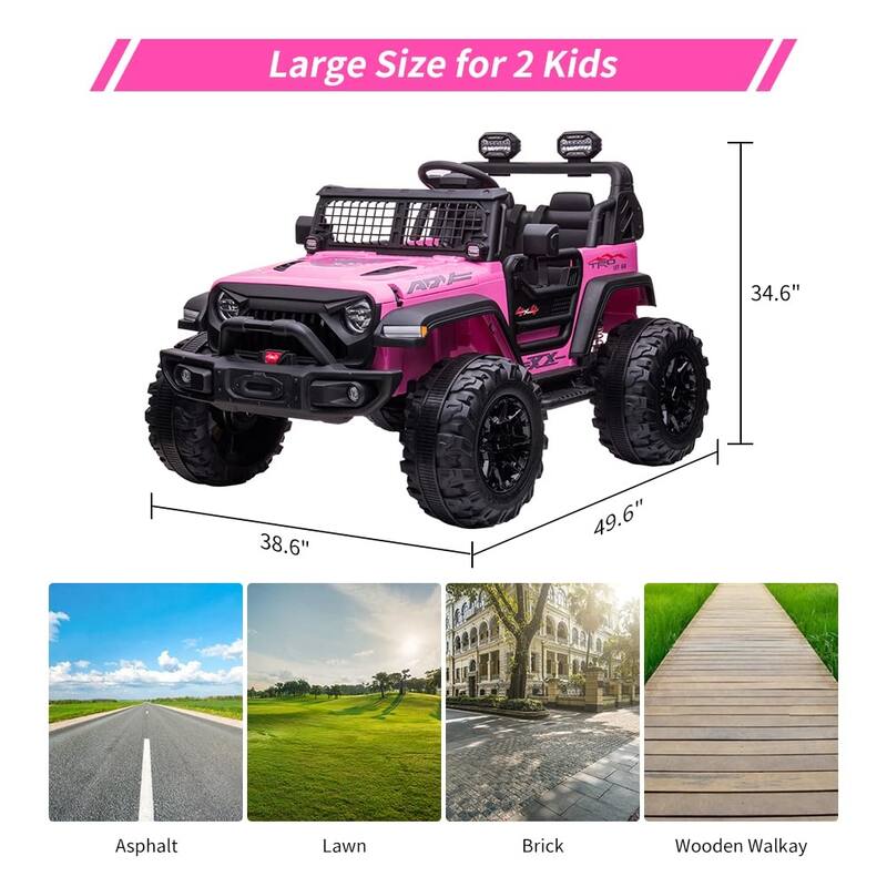 24V Kids Ride on Electric Car 2 Seats Battery Powered Truck