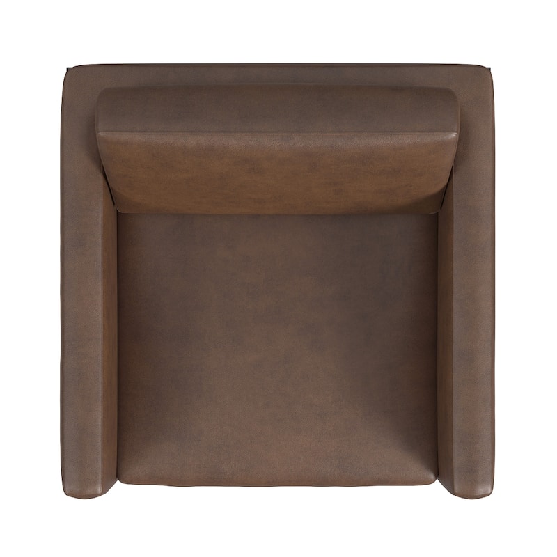 Fiam Accent Armchair, Dark Brown Faux Leather, Modern Black Legs