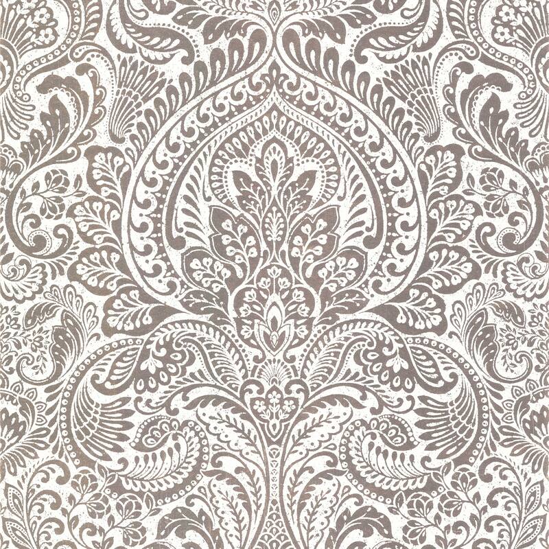 Damask Dole Artemis Silver Floral Damask 33 feet long X 20.9 inch wide Wallpaper Roll