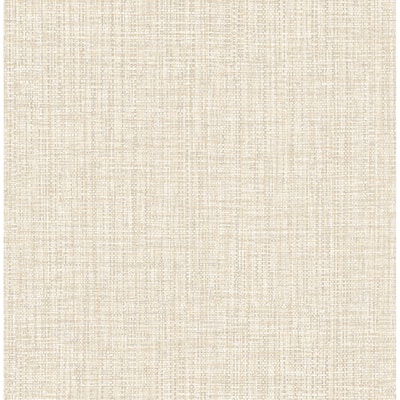Faux Grasscloth Tatiana Rattan Beige Woven Wallpaper