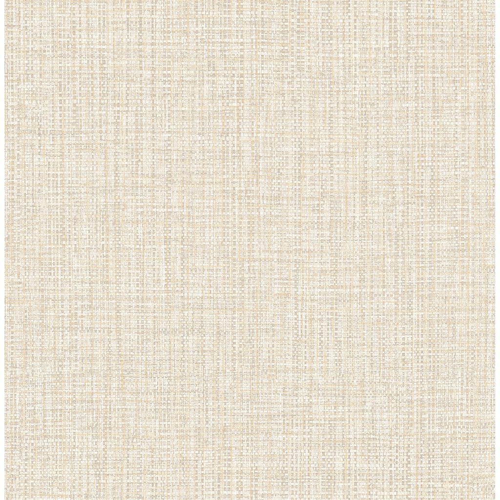 Faux Grasscloth Tatiana Rattan Beige Woven Wallpaper