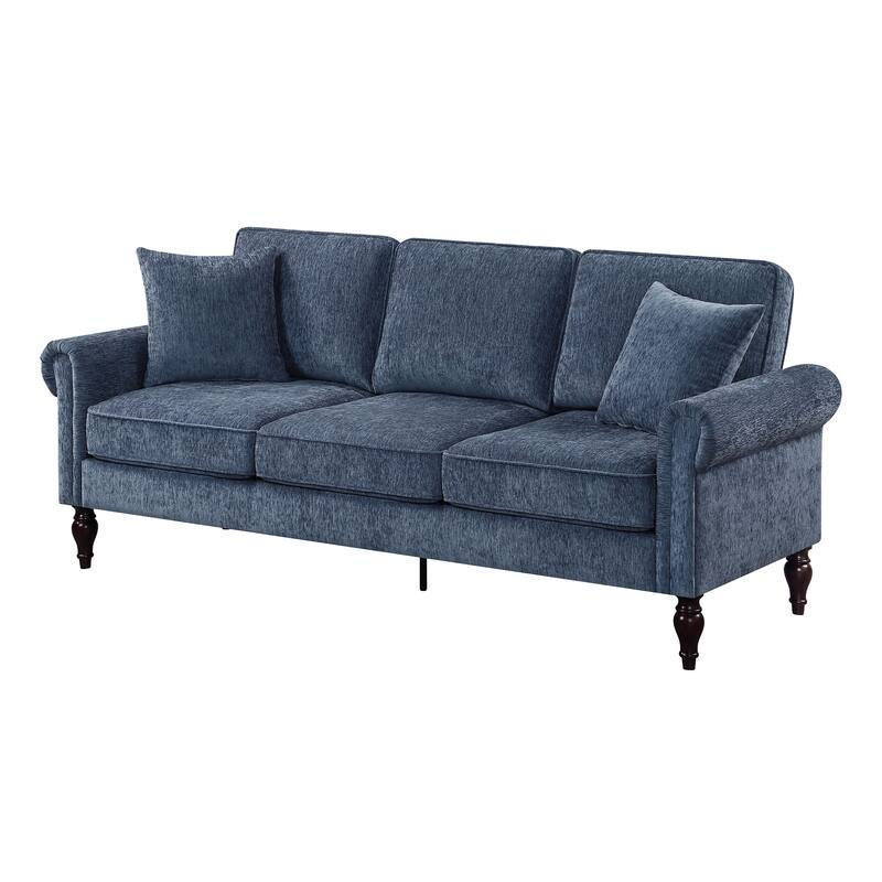 Igny Traditional Chenille Rolled Arms 2-Piece Living Room Set by Furniture of America