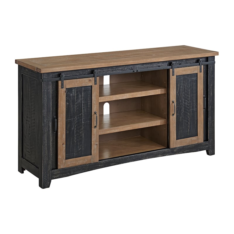 Rustic Farmhouse 65-Inch Wide Solid Wood TV Stand