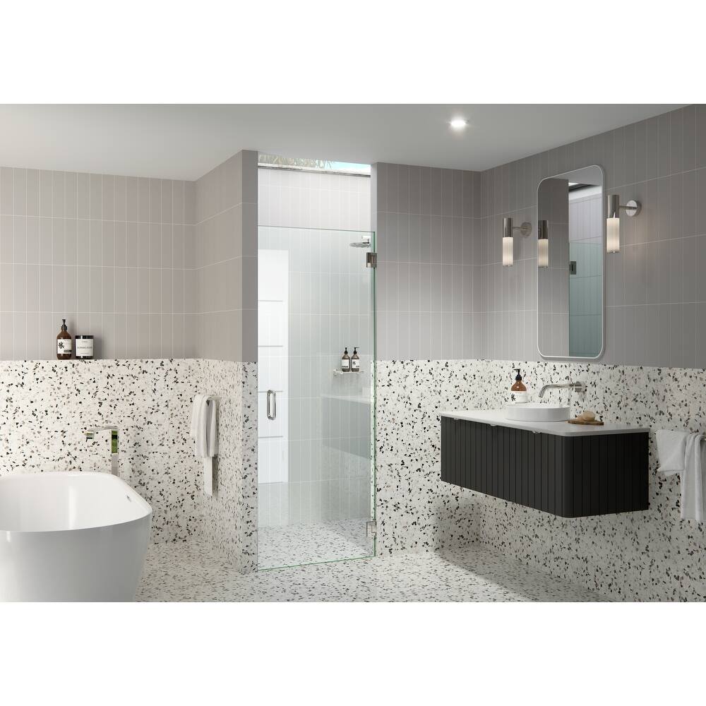 Albedo 26.5 in. W x 78 in. H Fully Frameless Hinged Shower Door - Width Adj 26.875 - 27.276