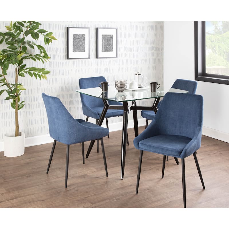 Silver Orchid Alba Upholstered Dining Chair with Black Metal Finish - Set of 2