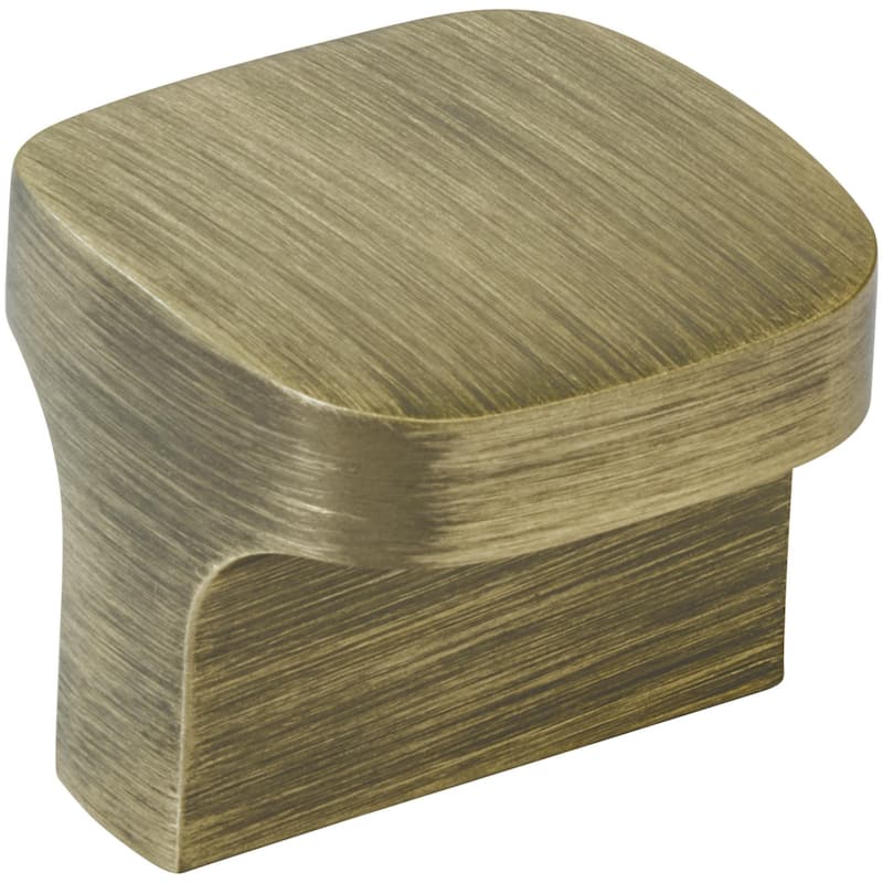 Amerock BP37250 Hampden 1-1/4" Square Cabinet Knob - Antique Brushed Matte Brass