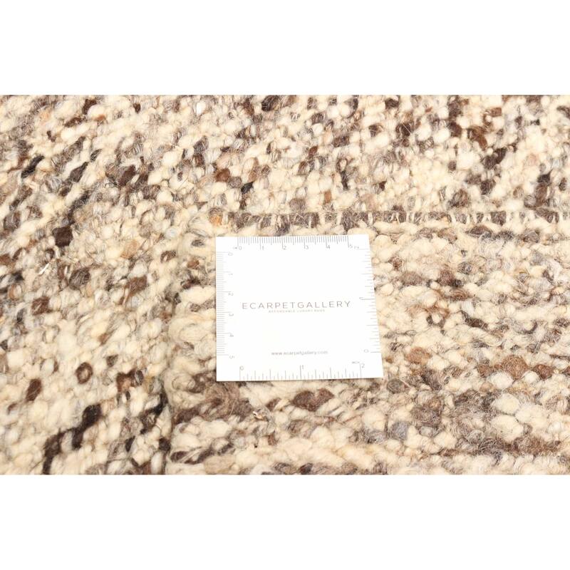 ECARPETGALLERY Braid weave Sienna Brown Wool Rug - 5'6 x 7'8