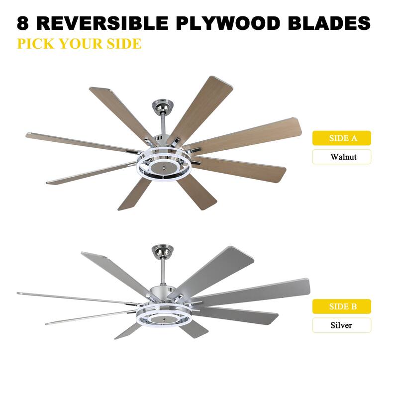 20"/24"/72" Oaks Aura Cotti Low Profile Dimmable Smart Ceiling Fan with Lights 6-Speed Flush Mount Modern Remote