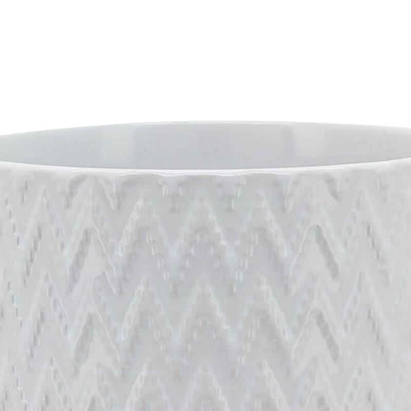 Sagebrook Home White Neutral Ceramic Planter Pot with Stand Indoor/Outdoor