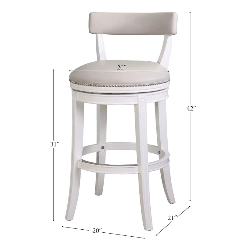 Pasha Wood Swivel Bar Stool with Upholstered Seat and Back