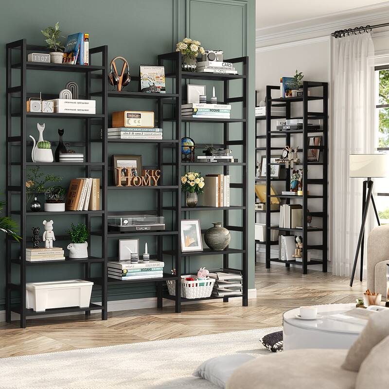 6-Tier Solid Bamboo Bookcase,Large Freestanding Open Bookshelf with 17 Display Shelves,Easy To Assemble