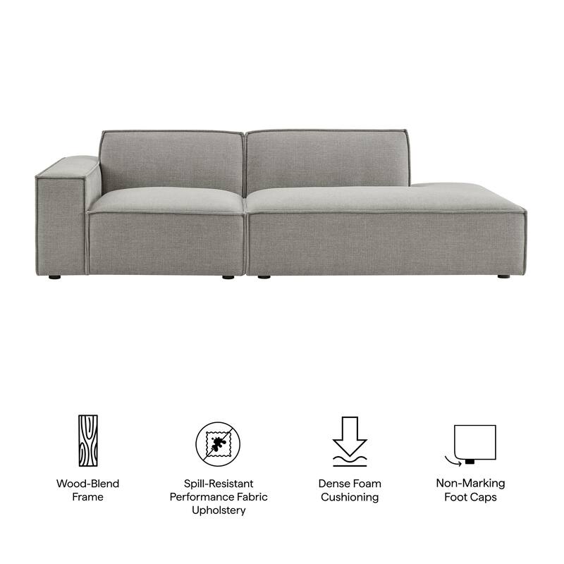 Restore 2-Piece Performance Fabric Upholstered Modular Loveseat