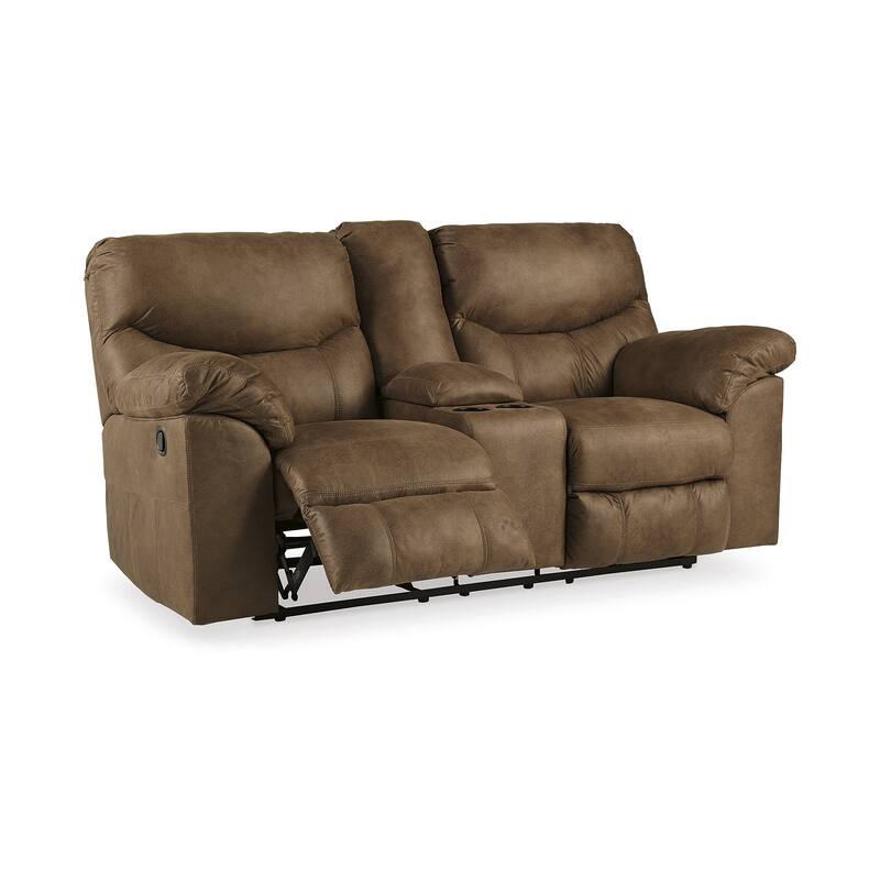 Signature Design by Ashley Boxberg Brown Reclining Loveseat with Console