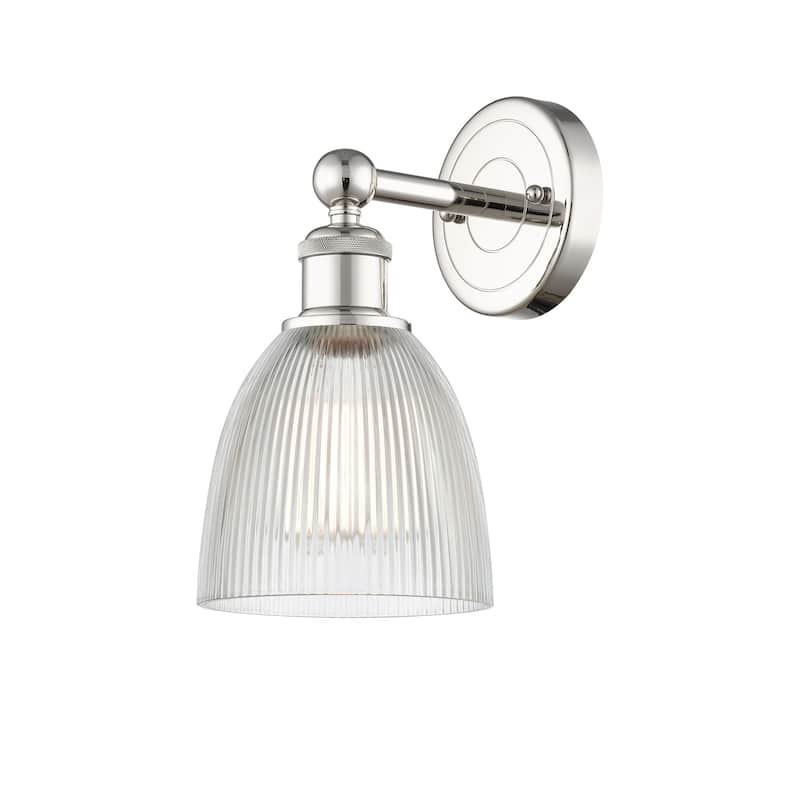 Innovations Lighting 616-1W-12-6 Castile Sconce Castile 12" Tall Wall - Polished Nickel / Clear