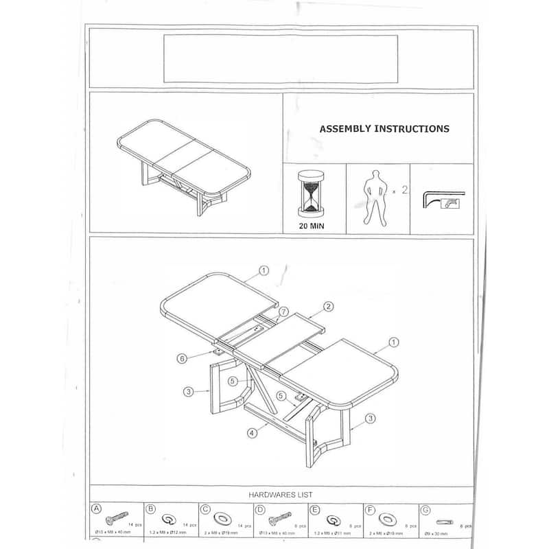 Dan 96 Inch Large Dining Table, Removable Leaf, Pine Wood, Brown, White