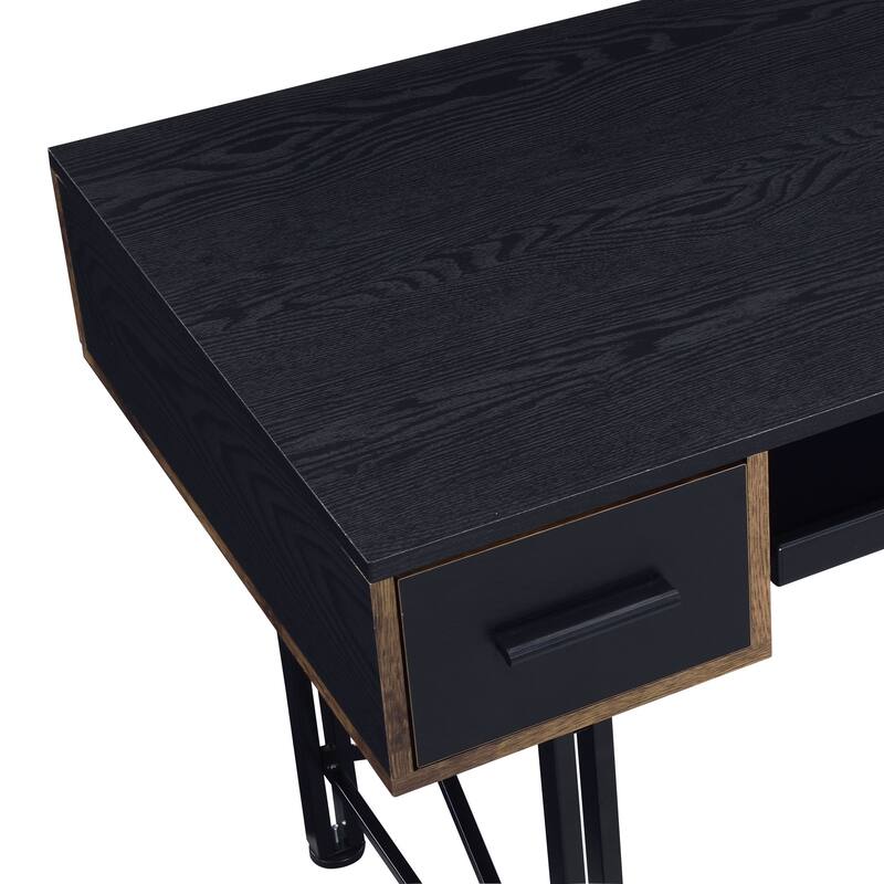 Settea Black Finish Computer Desk