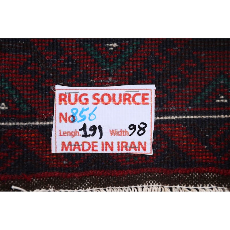Traditional Balouch Persian Area Rug Hand-knotted Wool Carpet - 3'4" x 6'3"